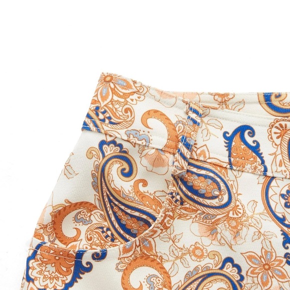 MOTF Paisley Wide Leg Pants - Cream and Orange - Picture 7 of 13
